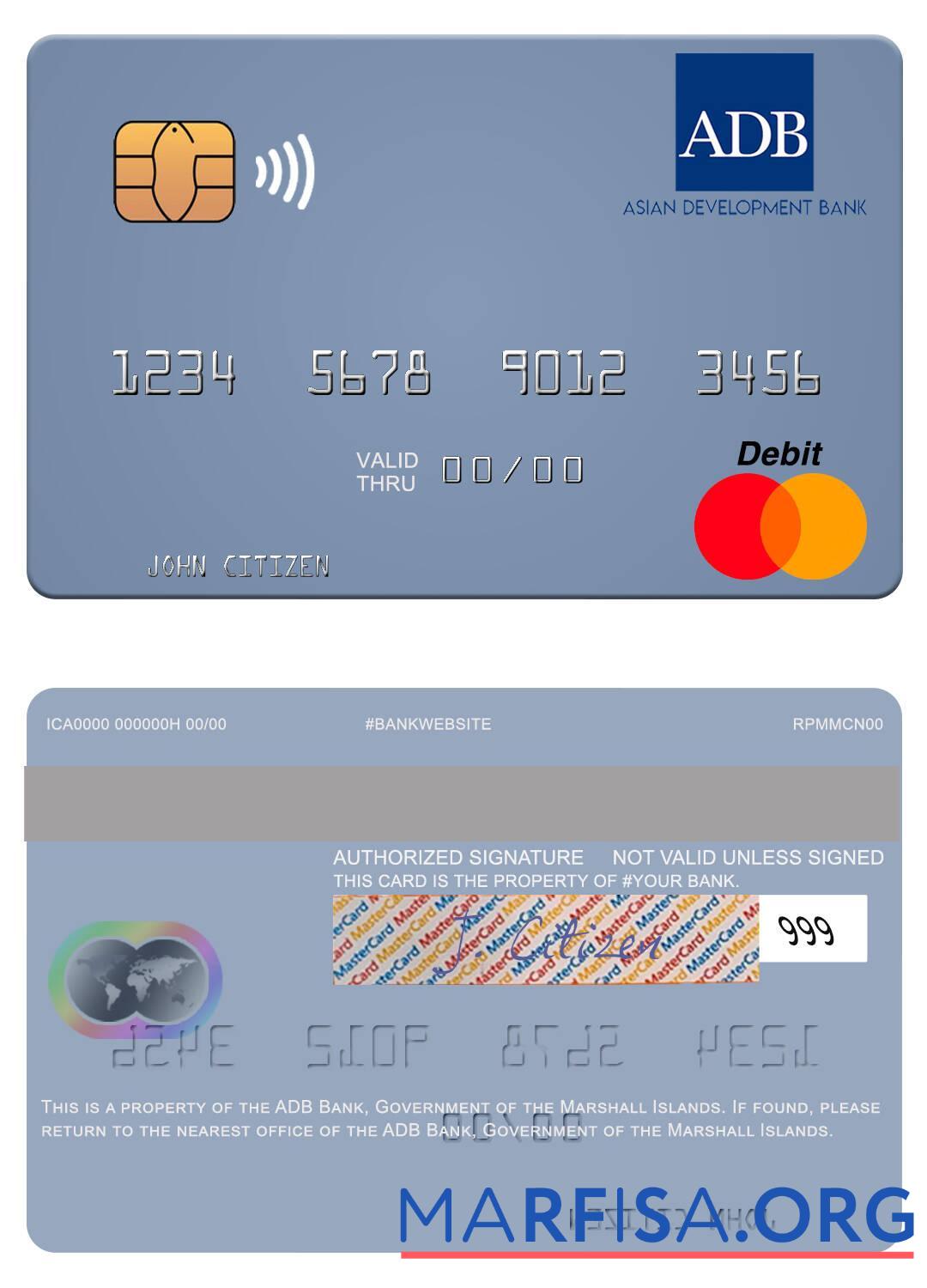 Downloadable Marshall Islands ADB Bank mastercard template